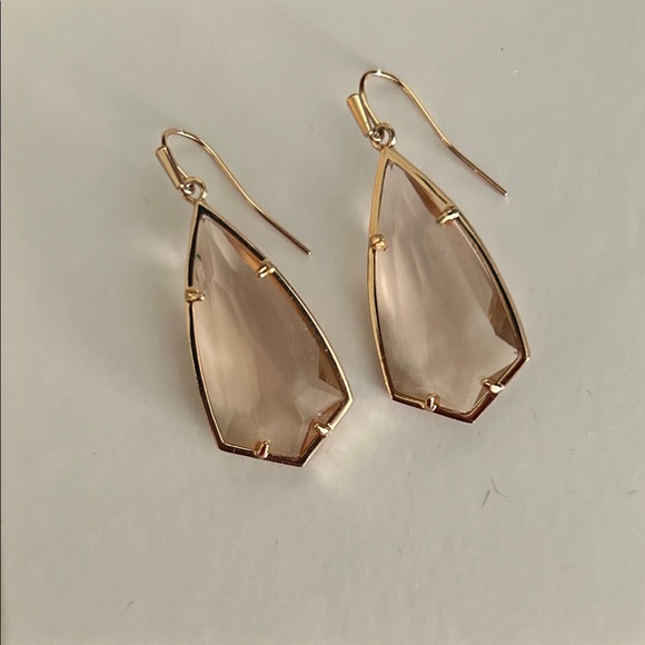 Kendra Scott Gold and rose clear Geometric Earrings - Picture 4 of 5